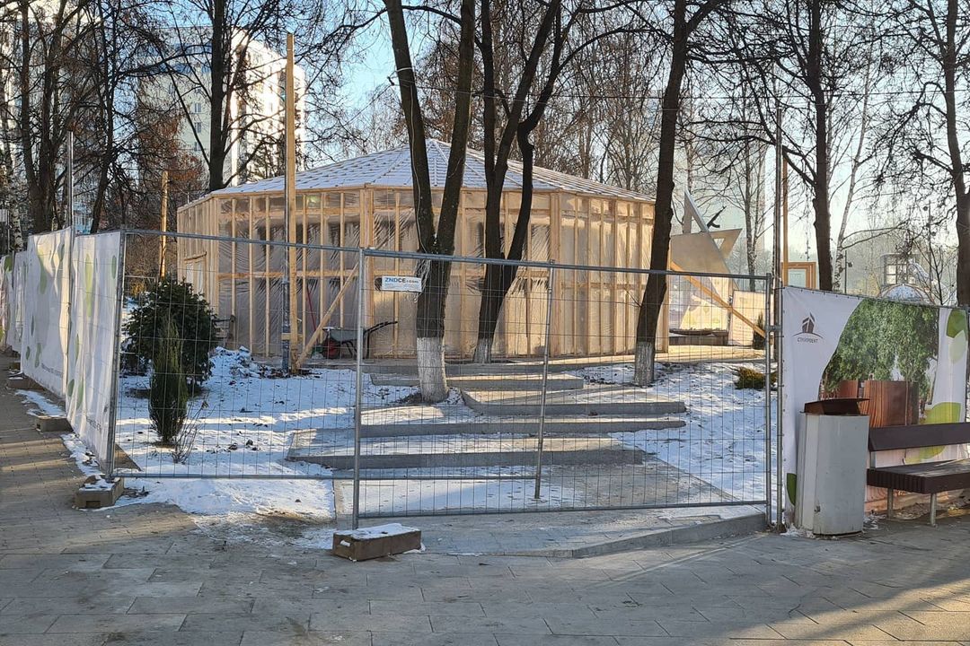 Cтроительство монумента в городе Видном